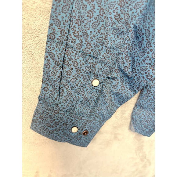 Red Dirt Rafter C Collection Men's Long Sleeve Snap Shirt M L Blue Floral - Picture 12 of 13